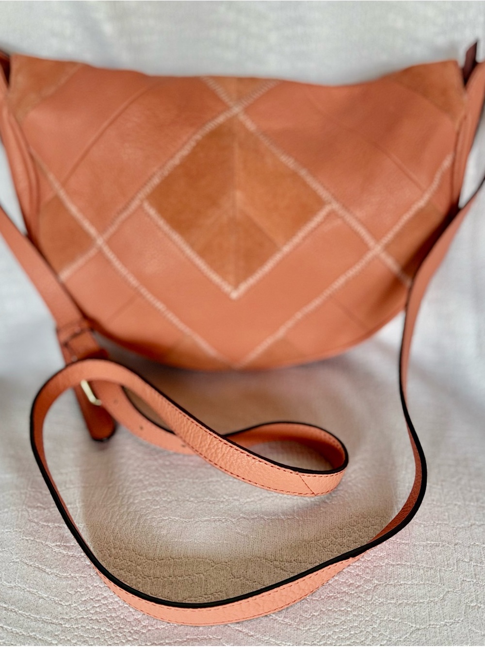 Sanctuary Leather Saddle Crossbody Bag – Blush/Coral